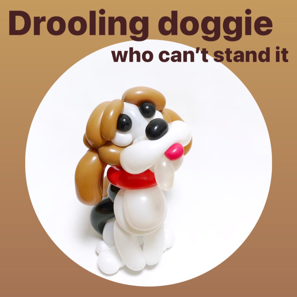 How to make a Balloon art "Drooling doggie who can't stand it"  [English and Japanese ver.]